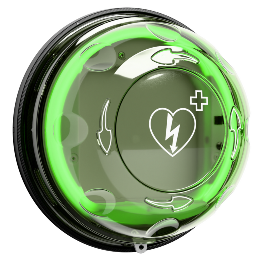 ROTAID 24/7 Connected Cabinet als vernetzter AED-Wandschrank für den Außenbereich