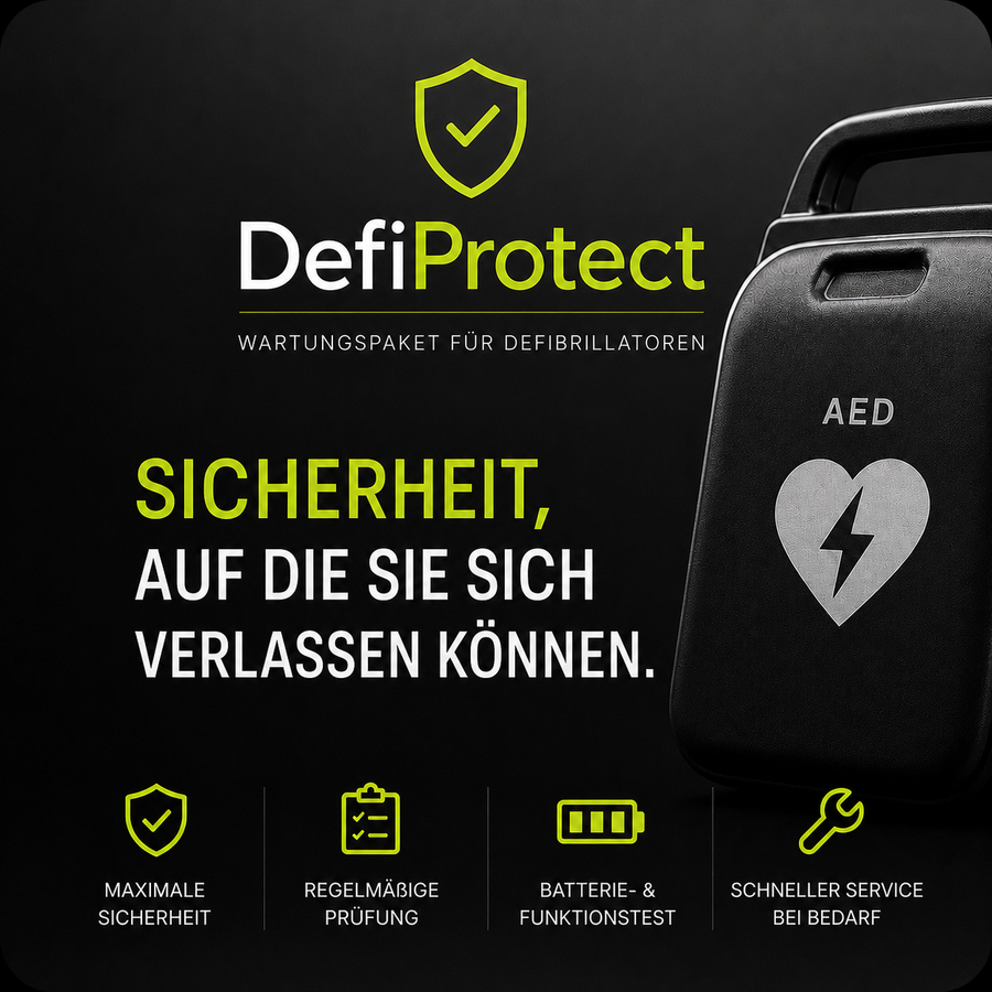 DefiProtect AED Wartungspaket von ResQNec mit Batterie, Elektroden und STK-Organisation