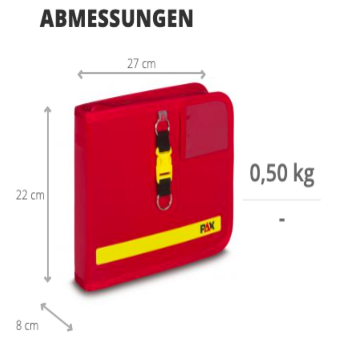 PAX Fahrtenbuchmappe im Querformat für Dienstfahrzeuge und Einsatzfahrzeuge - Abmessungen