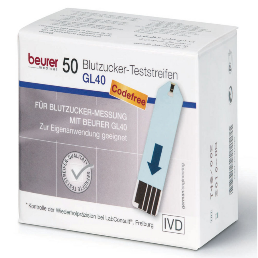 Beurer GL 40 Teststreifen im Vorratspack mit zwei Dosen à 25 Stück