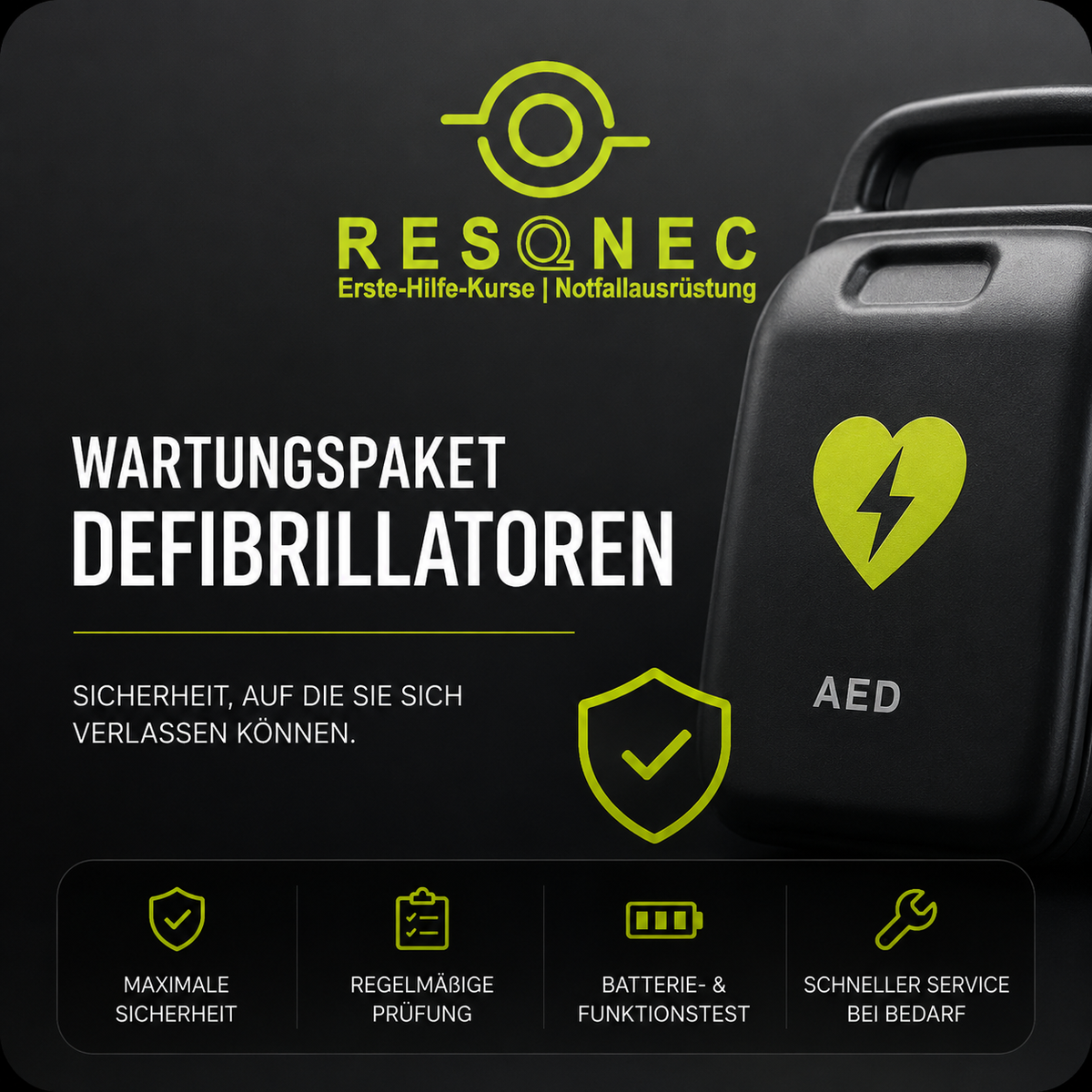 AED Wartung durch DefiProtect für Mindray und LIFEPAK Defibrillatoren